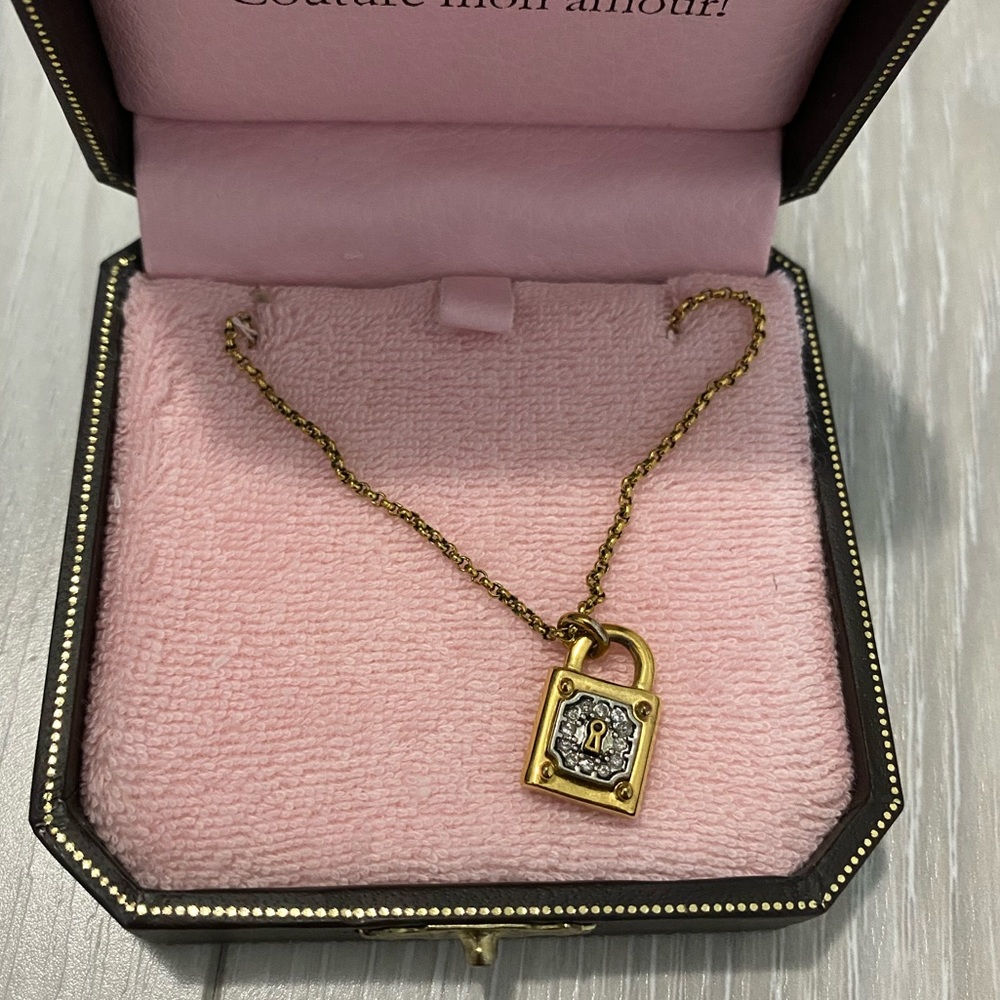 Juicy Couture Pavé Lock Necklace